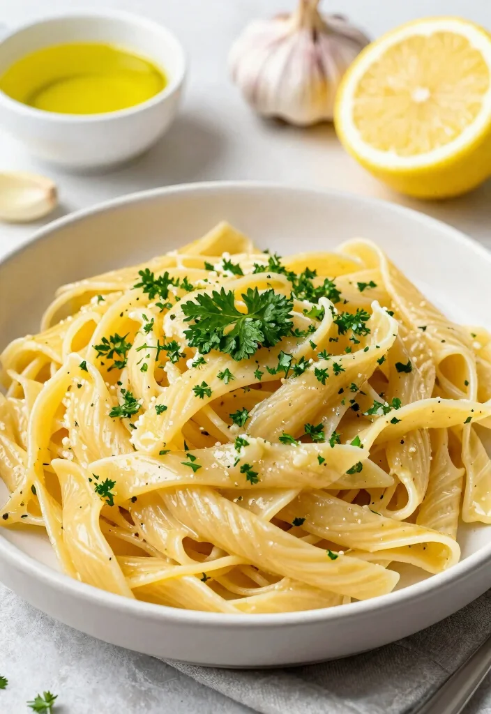 9 Creamy Vegan Pasta Recipes Rich Flavorful and Easy to Make - 6. Zesty Lemon Garlic Pasta 1