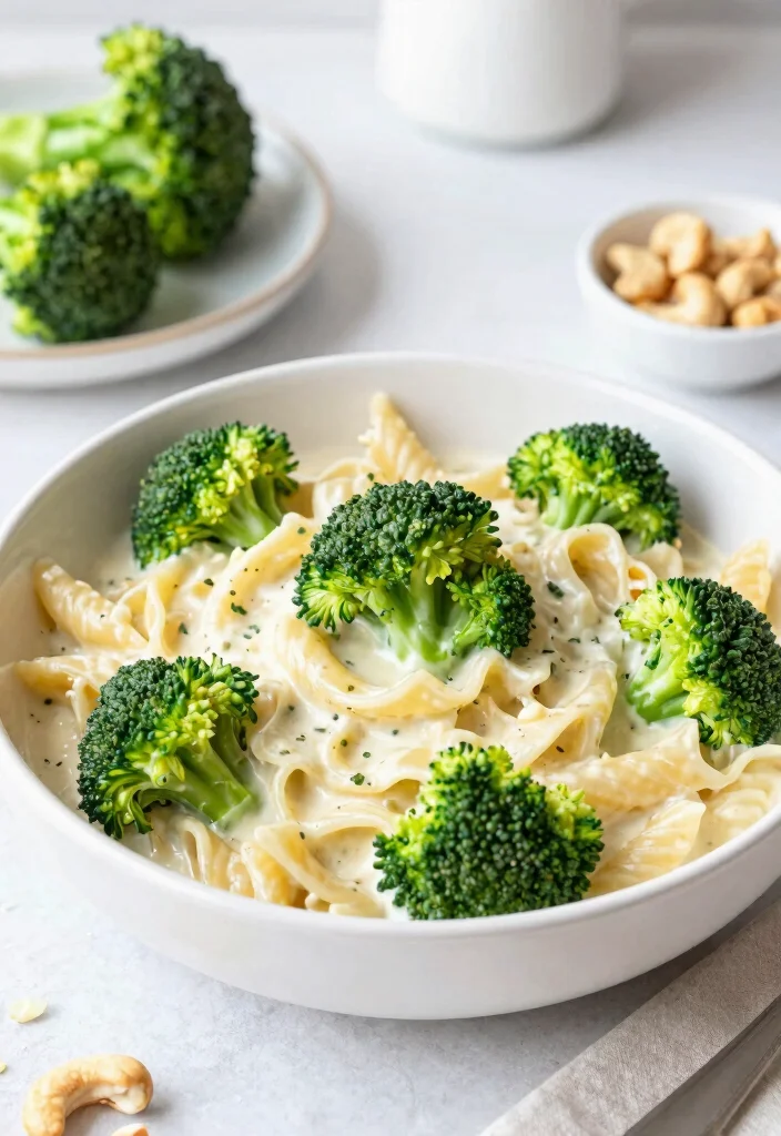 9 Creamy Vegan Pasta Recipes Rich Flavorful and Easy to Make - 9. Garlic and Broccoli Cream Pasta 1