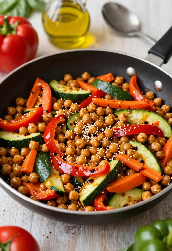 9 Easy Vegan Chickpea Recipes High Protein Filling and Delicious - 2. Spicy Chickpea Stir-Fry 1