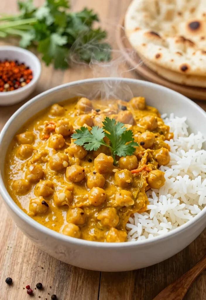 9 Easy Vegan Chickpea Recipes High Protein Filling and Delicious - 3. Chickpea Curry 1
