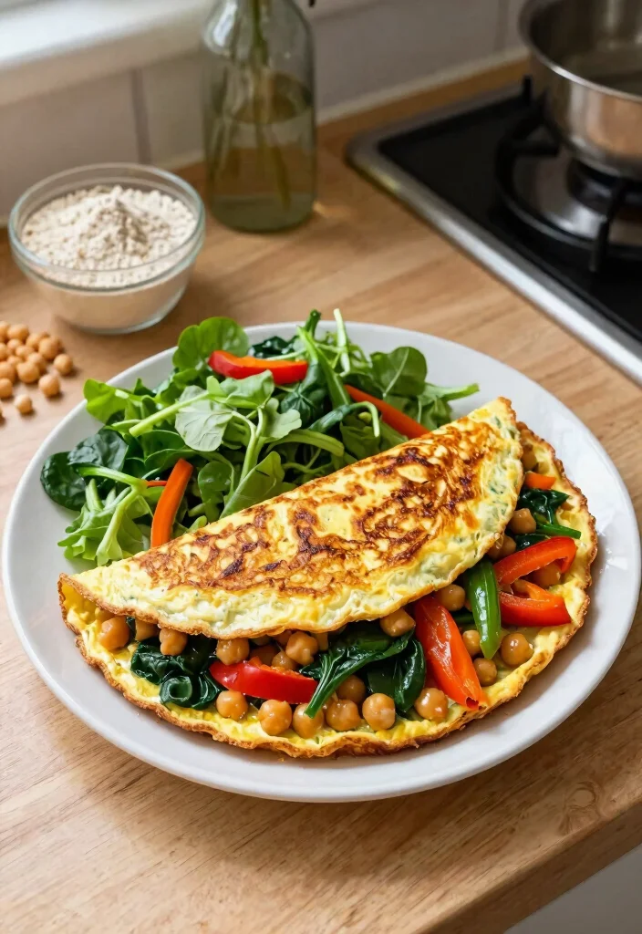 9 Easy Vegan Chickpea Recipes High Protein Filling and Delicious - 9. Chickpea Omelette 1