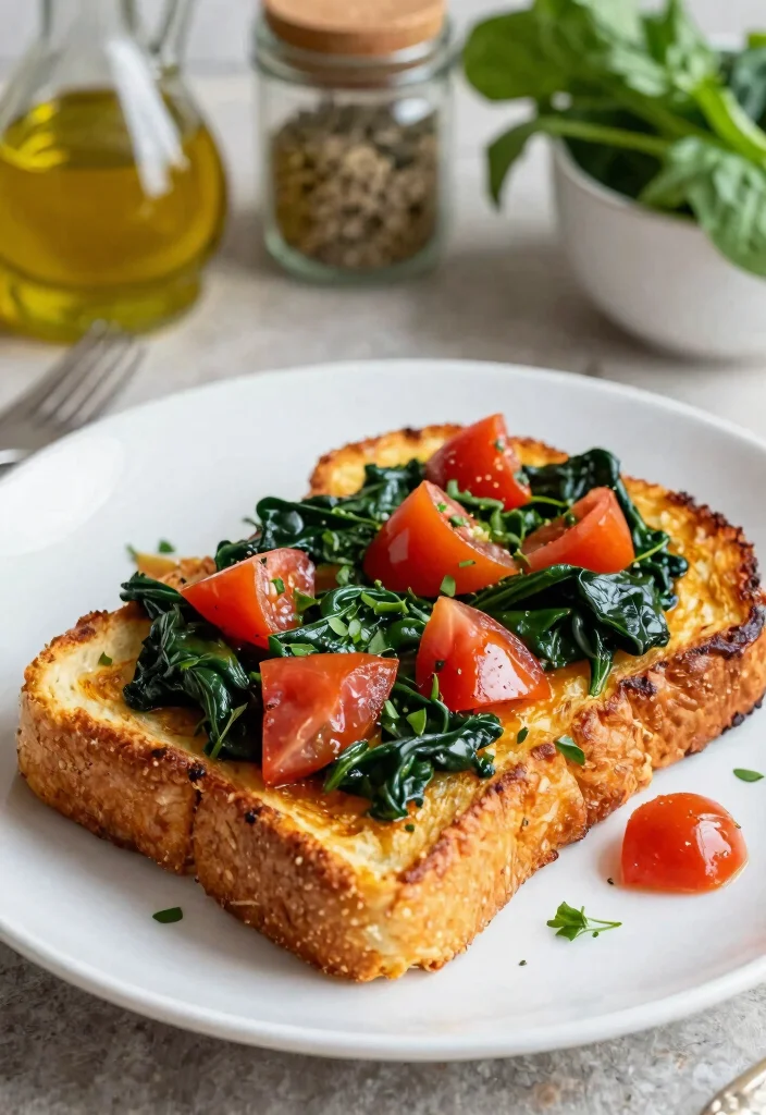 9 Easy Vegan French Toast Recipes Crispy Custardy and Delicious - 5. Savory Spinach and Tomato French Toast 1
