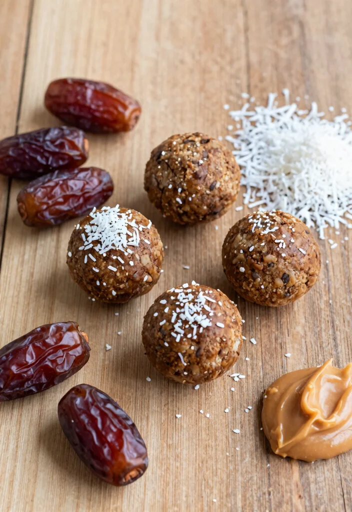 9 Easy Vegan Protein Balls Recipes No Bake and Energy Packed - 4. Coconut Date Protein Balls 1