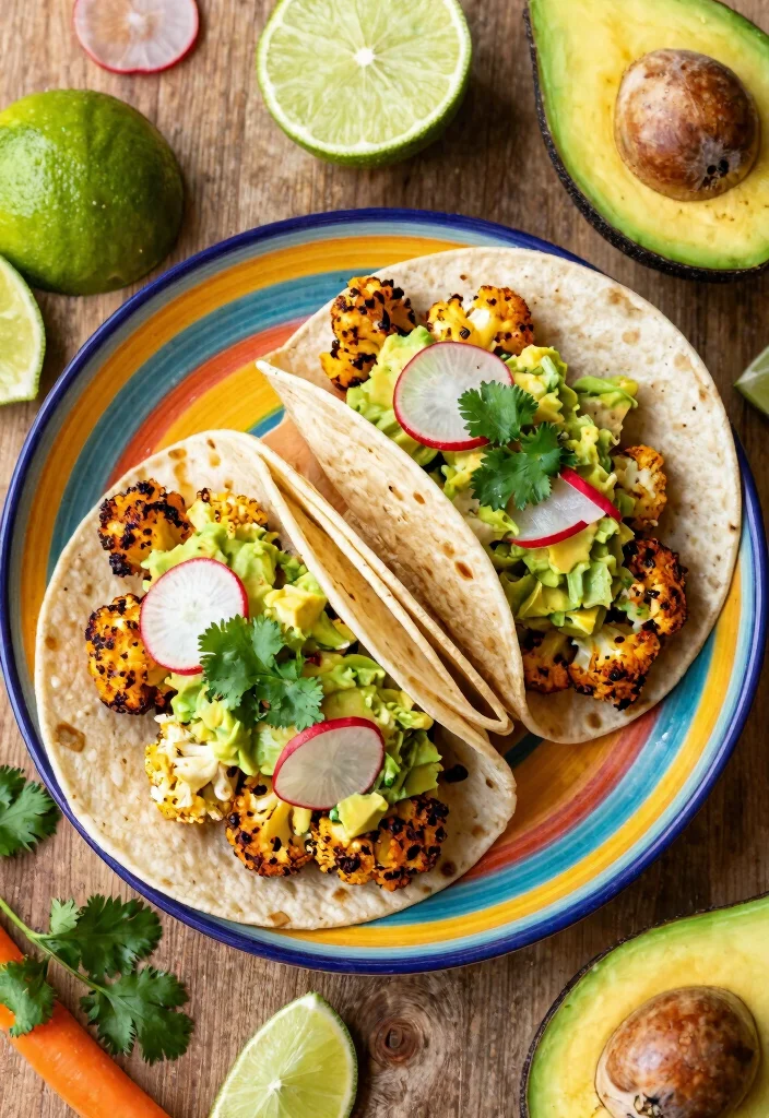 9 Easy Vegan Tacos Recipes Packed With Flavor and Plant Based Protein - 2. Avocado Cauliflower Tacos 1
