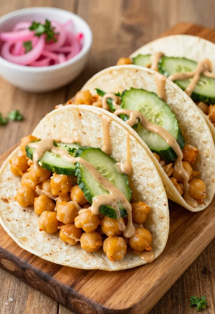 9 Easy Vegan Tacos Recipes Packed With Flavor and Plant Based Protein - 4. Chickpea Tacos with Tahini Sauce 1