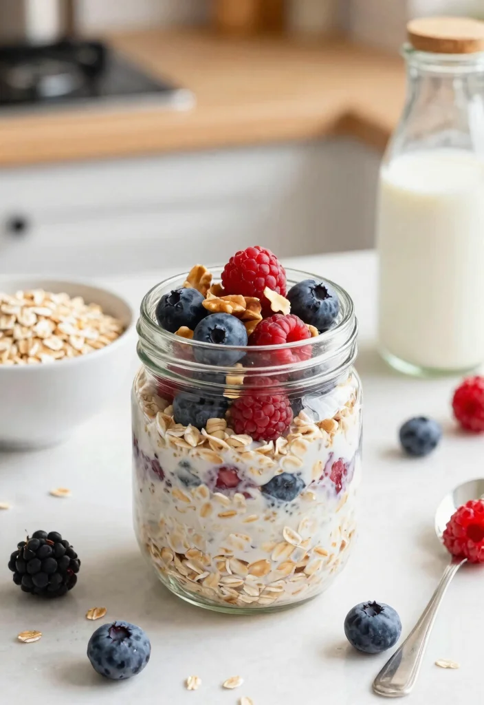 9 High Protein Vegan Breakfast Recipes to Power Up Your Morning - 9. Berry Overnight Oats 1