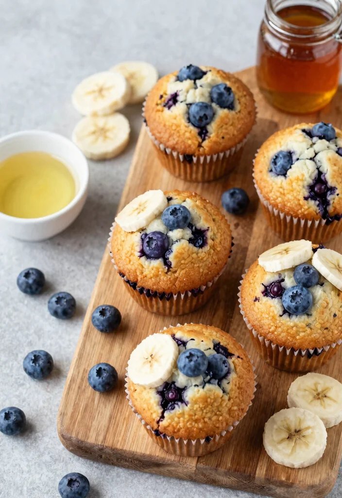 9 Moist Vegan Banana Muffins Recipes Easy Quick and Kid Friendly - 4. Blueberry Banana Muffins 1